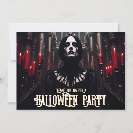 Halloween-feest – Gotische donkere uitnodiging (Voorkant)