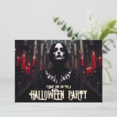 Halloween-feest – Gotische donkere uitnodiging (Staand voorkant)
