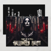 Halloween-feest – Gotische donkere uitnodiging (Voorkant / Achterkant)