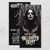Halloween-feest – Gotische donkere uitnodiging (Voorkant / Achterkant)
