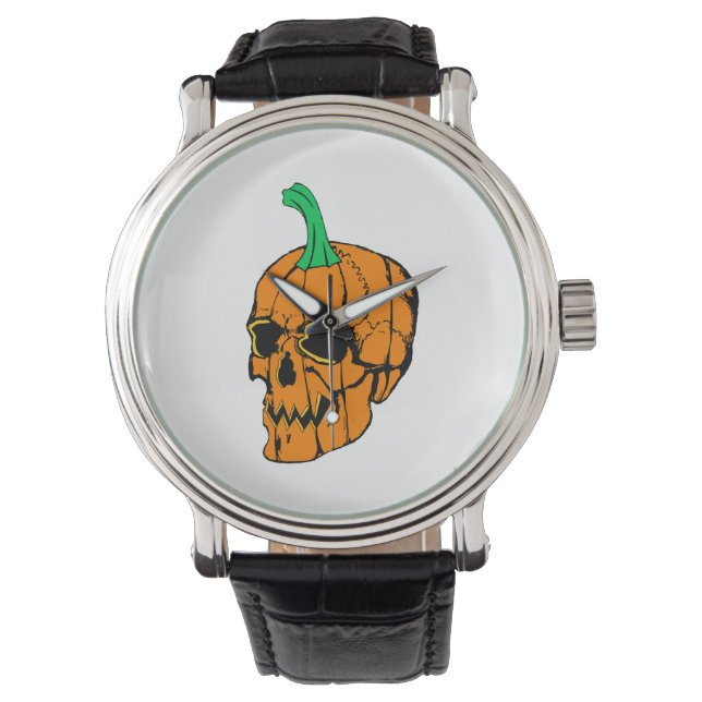 Halloween Feest Grappige Halloween Pompoen Horloge (Voorkant)