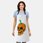 Halloween Feest Grappige Halloween Pompoen Schort (Gedragen)