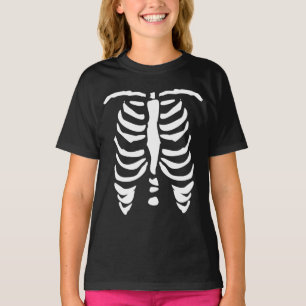 Halloween feest griezelige ribbenkast skelet botte t-shirt