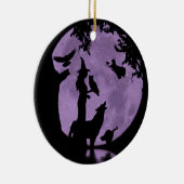 Halloween Feest Heksen Uil en Wolf Keramisch Ornament (Rechts)