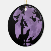 Halloween Feest Heksen Uil en Wolf Keramisch Ornament (Links)