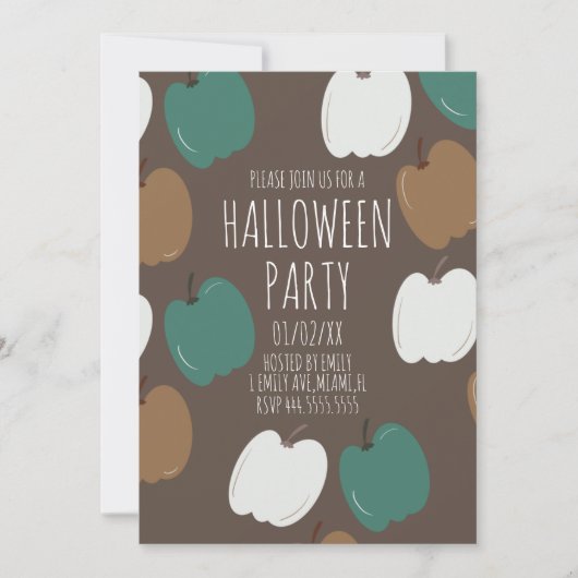 Halloween-feest herfst pompoenen aardetoneel kaart (Voorkant)