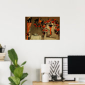 Halloween Feest Jack O Lantern Pompoen Zwarte Kat Poster (Thuiskantoor)