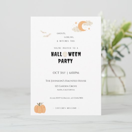 Halloween Feest  Kaart (Staand voorkant)
