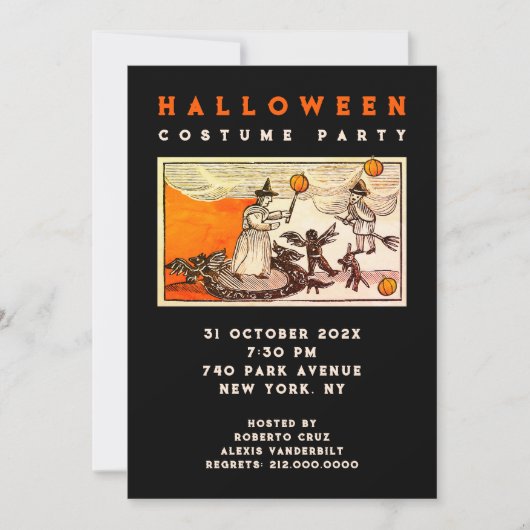 Halloween Feest Kaart (Voorkant)