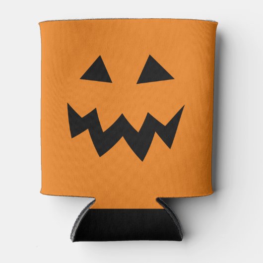 Halloween feest koelboxxen met pompoen gezicht blikjeskoeler (Voorkant)