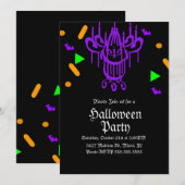 Halloween Feest Kroonluchter Confetti Neon Kaart (Voorkant / Achterkant)