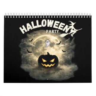 Halloween Feest Maan Pompoen Geest Vintage Hallowe Kalender