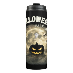 Halloween Feest Maan Pompoen Geest Vintage Hallowe Thermosbeker