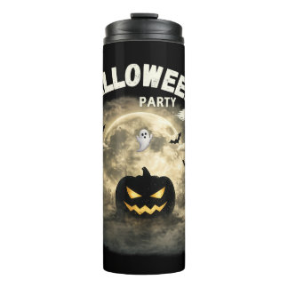 Halloween Feest Maan Pompoen Geest Vintage Hallowe Thermosbeker