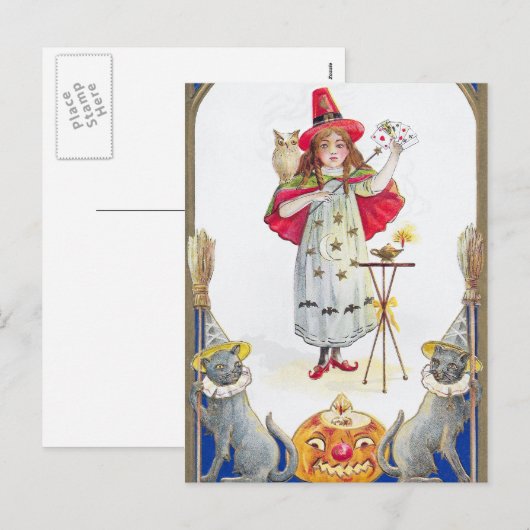  Halloween feest meisje Holiday briefkaart (Voorkant / Achterkant)