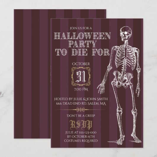 Halloween feest om voor te sterven kaart (Voorkant / Achterkant)