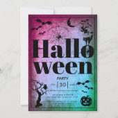  Halloween feest paarse blauwgroen Kaart (Voorkant)