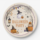 Halloween Feest Papieren Bordje (Voorkant)