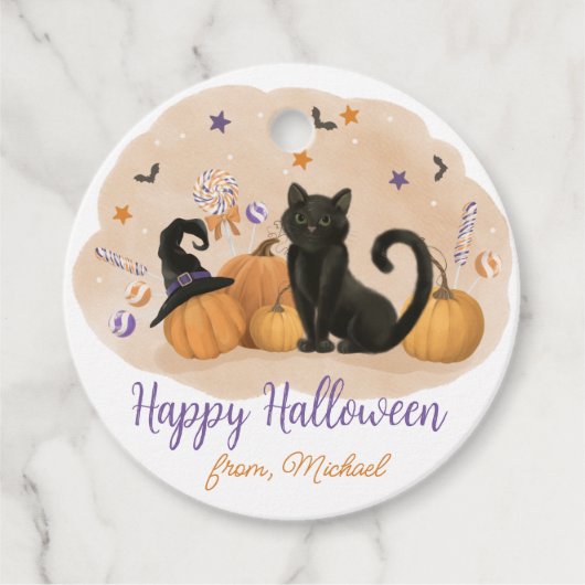 Halloween Feest Pompoen Bedankjes Labels (Voorkant)