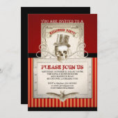 Halloween feest  schedel uitnodigingen (Voorkant / Achterkant)