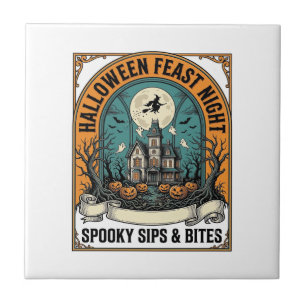 Halloween Feest Shirt Griezels Feest Geheime Huis_ Tegeltje