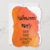 Halloween feest sinaasappel en zwart kaart (Voorkant)