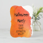 Halloween feest sinaasappel en zwart kaart (Staand voorkant)