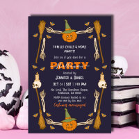 Halloween-feest Skelet Hand Heks Bezem Gotisch