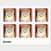 Halloween-feest snoepgast spel vierkante sticker (Vel)