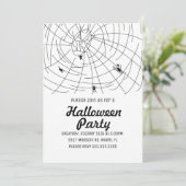 Halloween Feest Spin Web Doodle Illustratie Kaart (Staand voorkant)