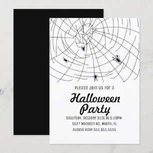 Halloween Feest Spin Web Doodle Illustratie Kaart