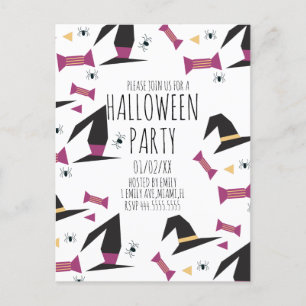 Halloween Feest Spinnekop Heks Hoed Snoep  Briefkaart