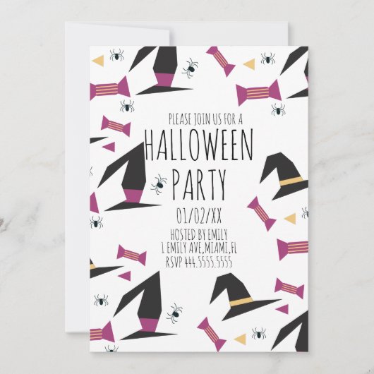 Halloween Feest Spinnekop Heksenhoed Snoep  (Voorkant)