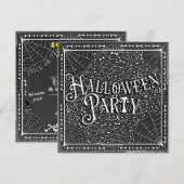 Halloween Feest Spinnenwebben & Botten Zwart Wit Kaart (Voorkant / Achterkant)