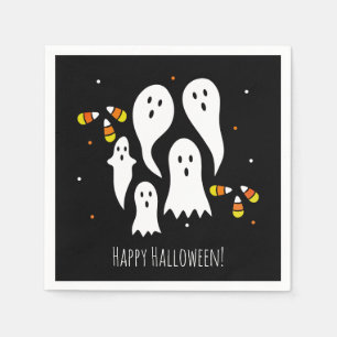 Halloween Feest Spoken en Snoepmais Zwart Oranje Servet
