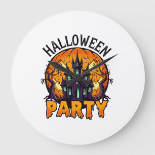 Halloween Feest Spoken Huis Pompoen Vleermuizen_1 Grote Klok