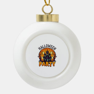 Halloween Feest Spoken Huis Pompoen Vleermuizen_1 Keramische Bal Ornament