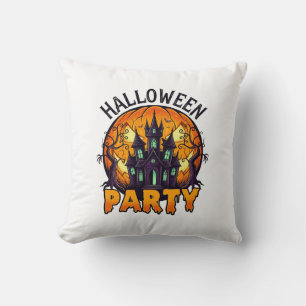Halloween Feest Spoken Huis Pompoen Vleermuizen_1 Kussen