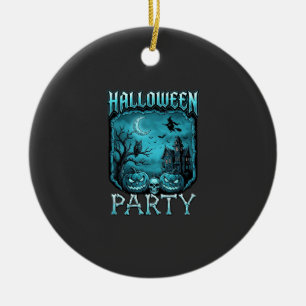 Halloween Feest Spoken Huis Pompoenen Schedel Heks Keramisch Ornament