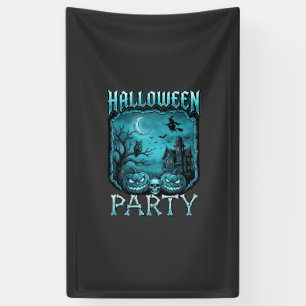 Halloween Feest Spoken Huis Pompoenen Schedel Heks Spandoek