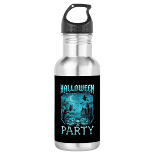 Halloween Feest Spoken Huis Pompoenen Schedel Heks Waterfles
