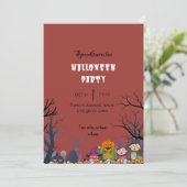 Halloween feest spookachtige geest kaart (Staand voorkant)