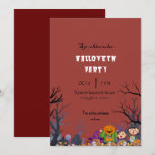 Halloween feest spookachtige geest kaart (Voorkant / Achterkant)