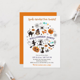 Halloween-feest Spooktacular Pictogrammen Grappen Kaart