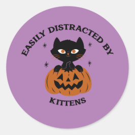 Halloween feest stickers zwarte kat