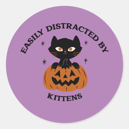 Halloween feest stickers zwarte kat (Voorkant)