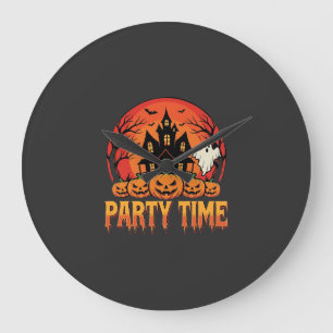 Halloween Feest Tijd Geest Pompoen Ontwerp_1 Grote Klok
