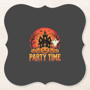 Halloween Feest Tijd Geest Pompoen Ontwerp_1 Kartonnen Onderzetters