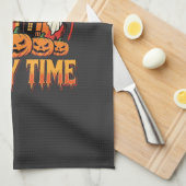 Halloween Feest Tijd Geest Pompoen Ontwerp_1 Theedoek (Quarter Fold)