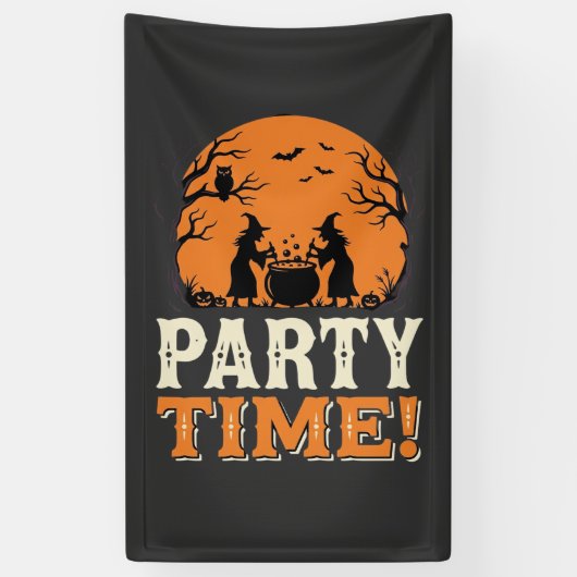 Halloween Feest Tijd Heks Ketel Design_1 Spandoek (Verticaal)